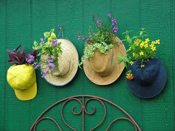 DIY Hat planters - Best Hanging Planter Ideas