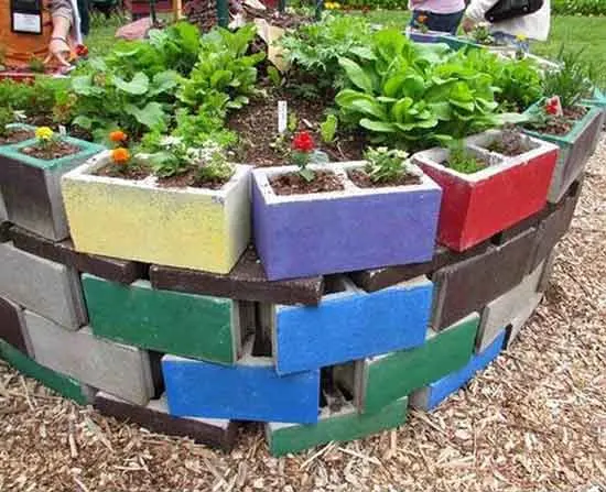 Concrete Block Beds - Round Landscaping Ideas for Raised Beds