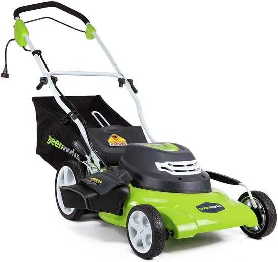 GreenWorks 20 Inch 12 Amp Corded Electric Lawn Mower 25022 - best push mower for the money