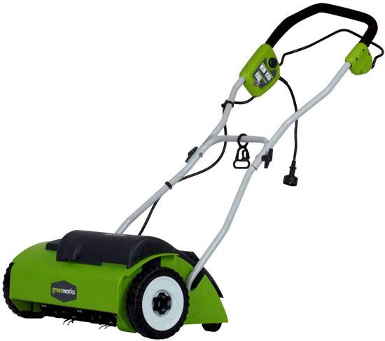 GreenWorks 27022 10 Amp 14" Corded Dethatcher/Scarifier - How To Get Rid Of Moss In Your Lawn Lime