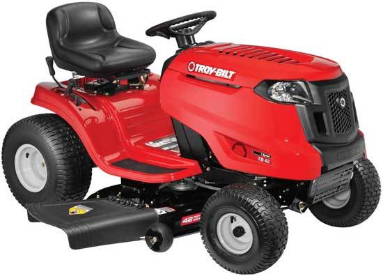 Troy-Bilt TB42 420cc Auto Drive 7-Speed Side Discharge Riding Lawn Tractor - Best Lawn Tractor For Snow Removal