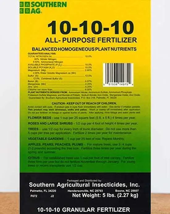 Southern Ag All Purpose Granular Fertilizer 10 10 10