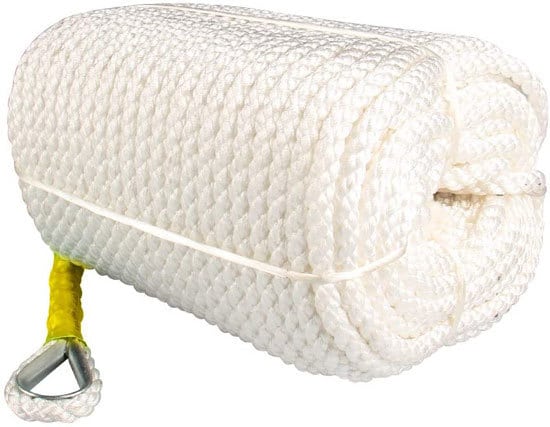 Best Rope for Pulling Trees - BANG4BUCK 1 2 x 200 Three Strand Twisted Polypropylene Docking Rope Line with Stainless Steel Thimble
