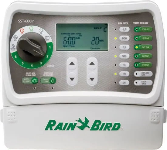 Rain Bird Simple to Set SST600IN 6 Zone Sprinkler Controller Best Sprinkler Controller