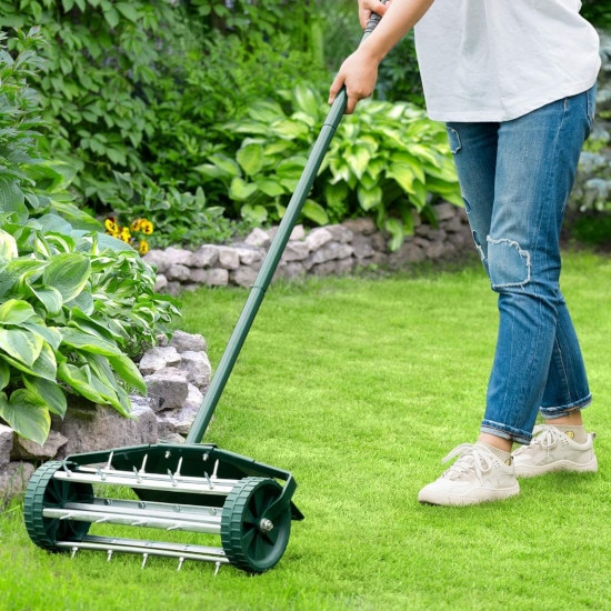Goplus Heavy Duty 18 inch Rolling Lawn Aerator Best Lawn Aerator 2 Goplus Heavy Duty 18 inch Rolling Lawn Aerator Best Lawn Aerator 2