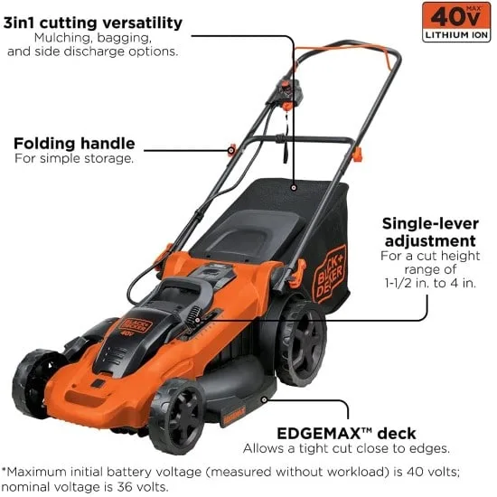 BLACK DECKER 40V MAX 20 Inch Cordless Commercial Lawn Mower Best Commercial Lawn Mower 2