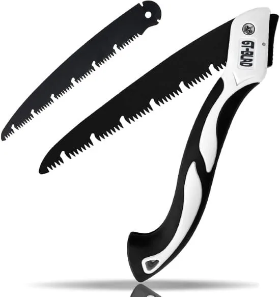 Folding Hand Saw 10 Inches black and white Best Hand Saw for Cutting Logs