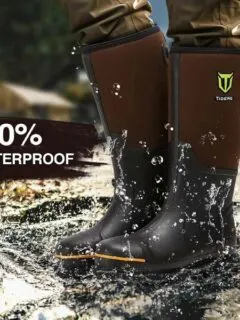 TIDEWE 6mm Neoprene Waterproof Anti Slip Rubber Work Boot Best Rubber Boots For Farm Work 2