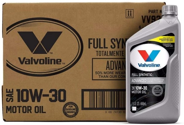 Valvoline Advanced Full SAE Synthetic 10W 30 Oil for Snowblower Best Oil For Snowblower