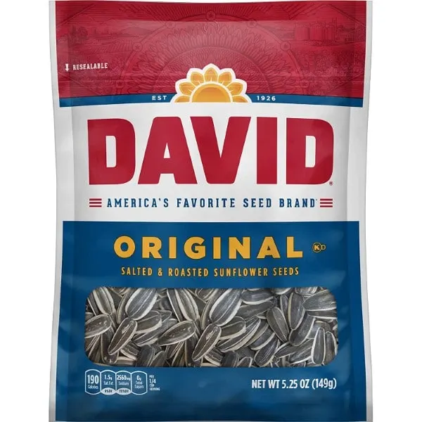 DAVID SEEDS Salted and Roasted Original Sunflower Seeds Best Sunflower Seeds