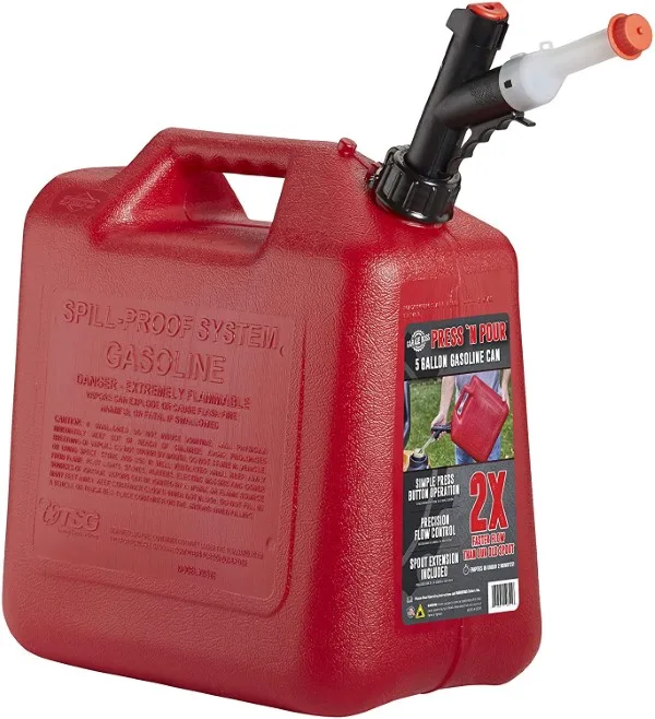 GARAGE BOSS Briggs and Stratton GB351 Press N Pour 5 gallon Gas Can Best Gas Can For Lawn Mower