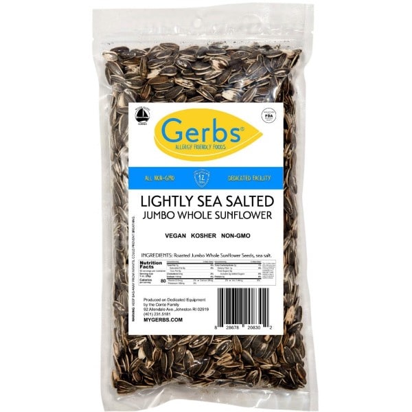 GERBS Jumbo Whole Lightly Sea Salted Non GMO Sunflower Seeds Best Sunflower Seeds