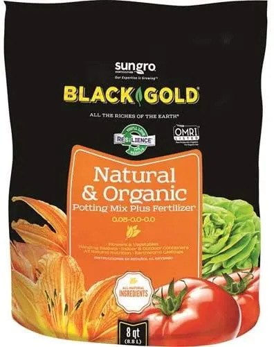 Sungro Gro Horticulture Black Gold 1302040 8 Quart All Organic Soil for Microgreens Best Soil For Microgreens