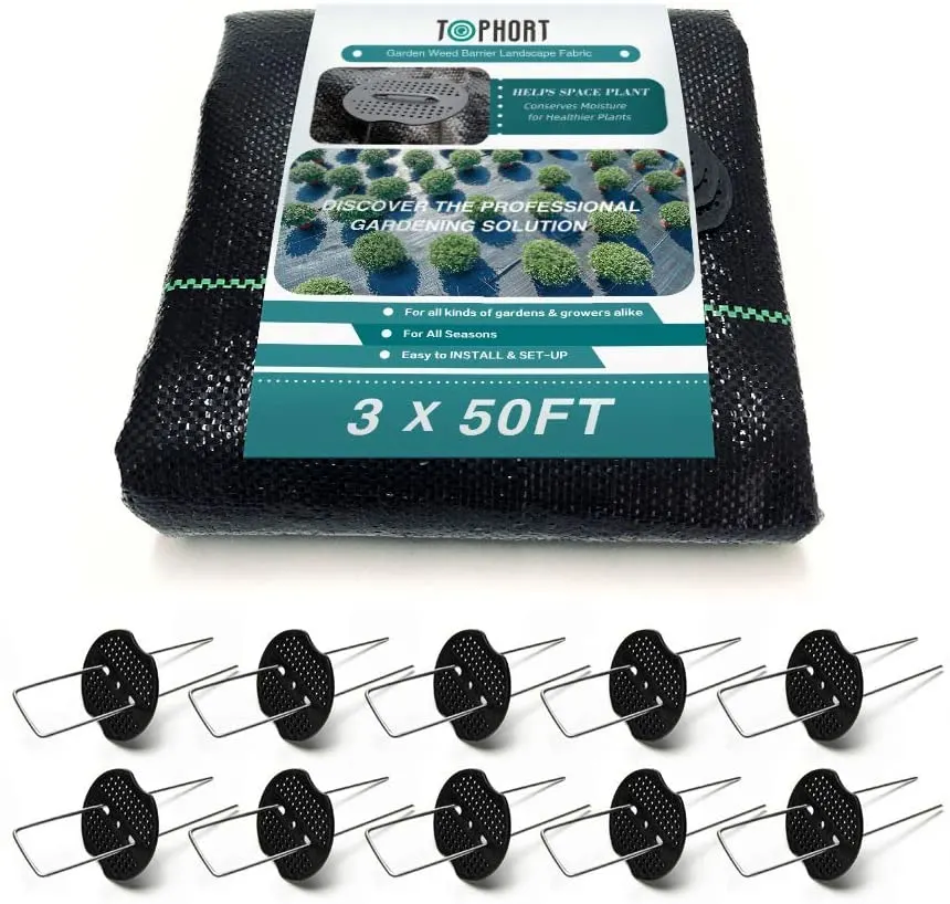 TOPHORT Heavy Duty Ground Cover Liner for Raised Garden Bed Best Liner For Raised Garden Bed
