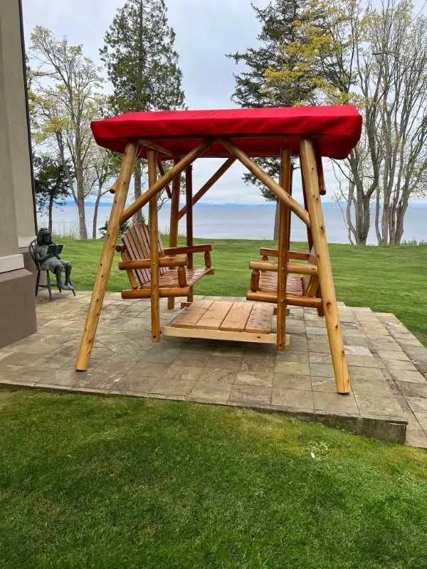 Wooden Double Glider Swing for Your Garden 1
