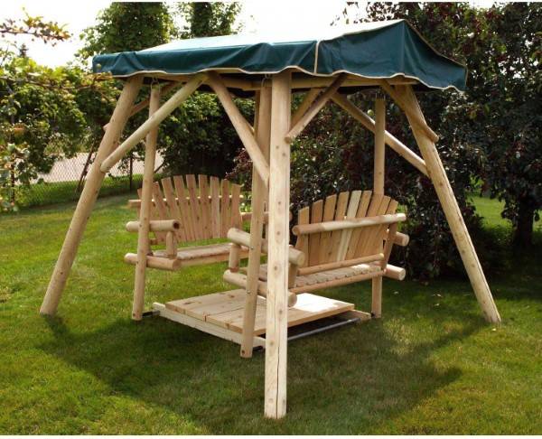 Wooden Double Glider Swing for Your Garden 2
