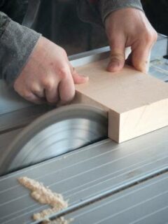 Gray table saw—how to square lumber with a table saw