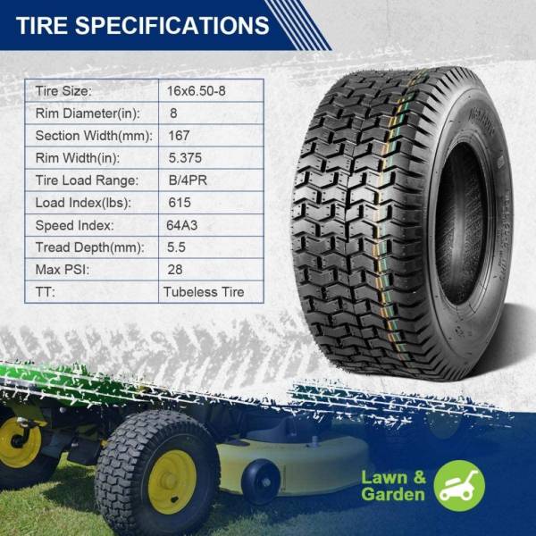 MaxAuto 2 Pcs—best zero turn mower tires for hills