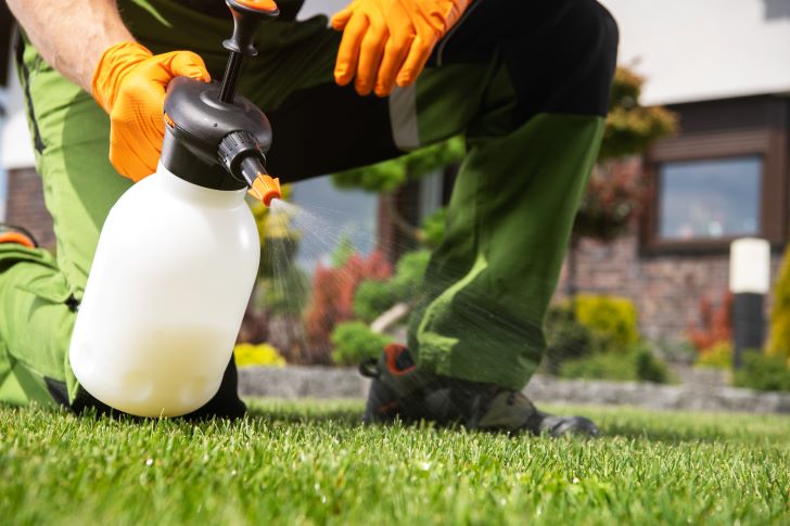 Does Diesel Kill Weeds - Caucasian Men Fighting Grass Lawn Weeds by Spraying Chemicals