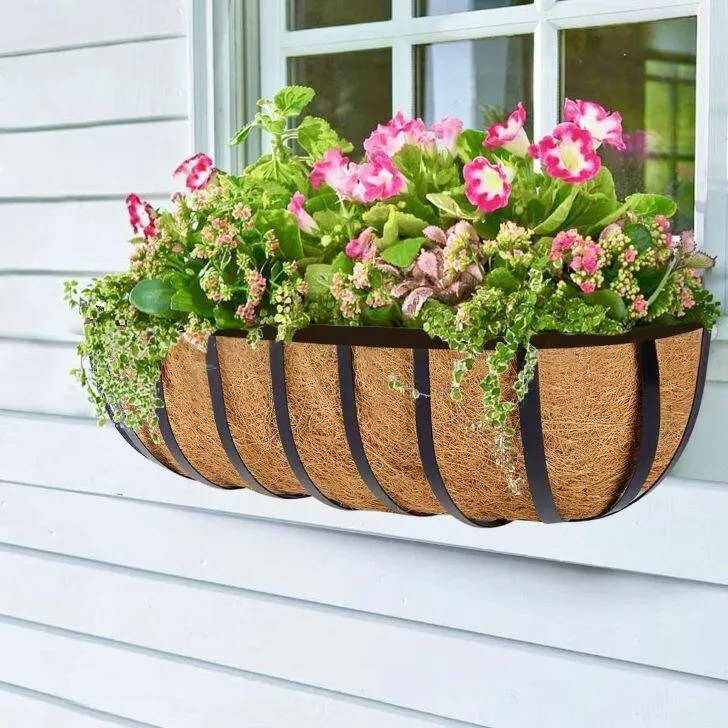 Best Rail Planters Lowes Harmiden Hand Welded 24 Inch Railing Planter Lowes