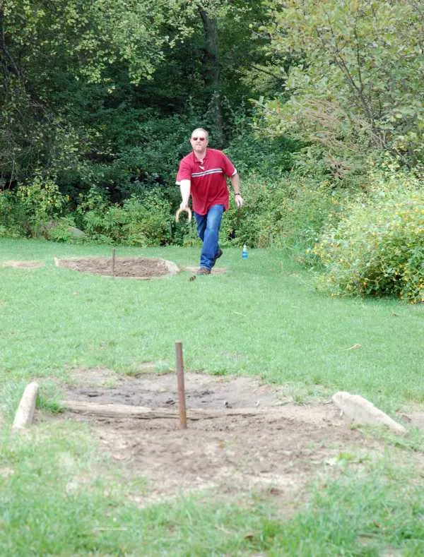 Donnie at horseshoes Engaging Lawn Games