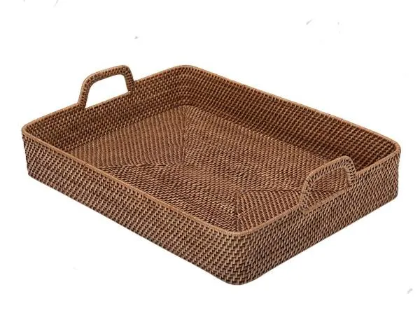 KOUBOO Laguna Rectangular Rattan High Wall Serving Tray