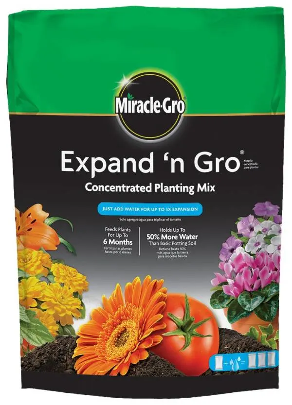 Miracle Gro Expand N Gro Concentrated Planting Mix .67 CF Best Soil Mix For Raised Beds