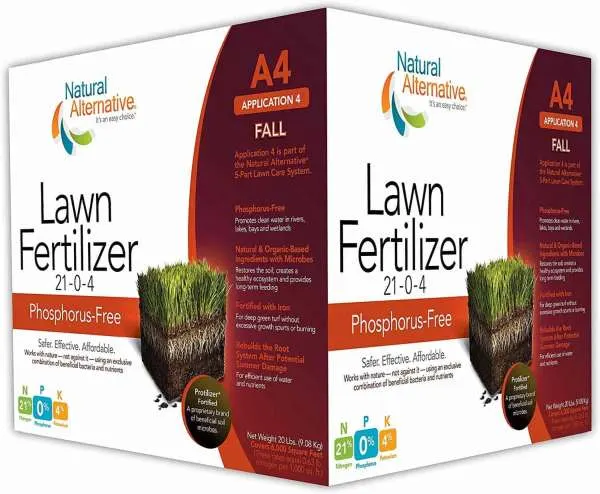 Natural Alternative Fall Lawn Fertilizer 21-0-4 Natural Alternative Fall Lawn Fertilizer 21 0 4 Enriched with Protilizer Seed Plant Activator Application 4 25050