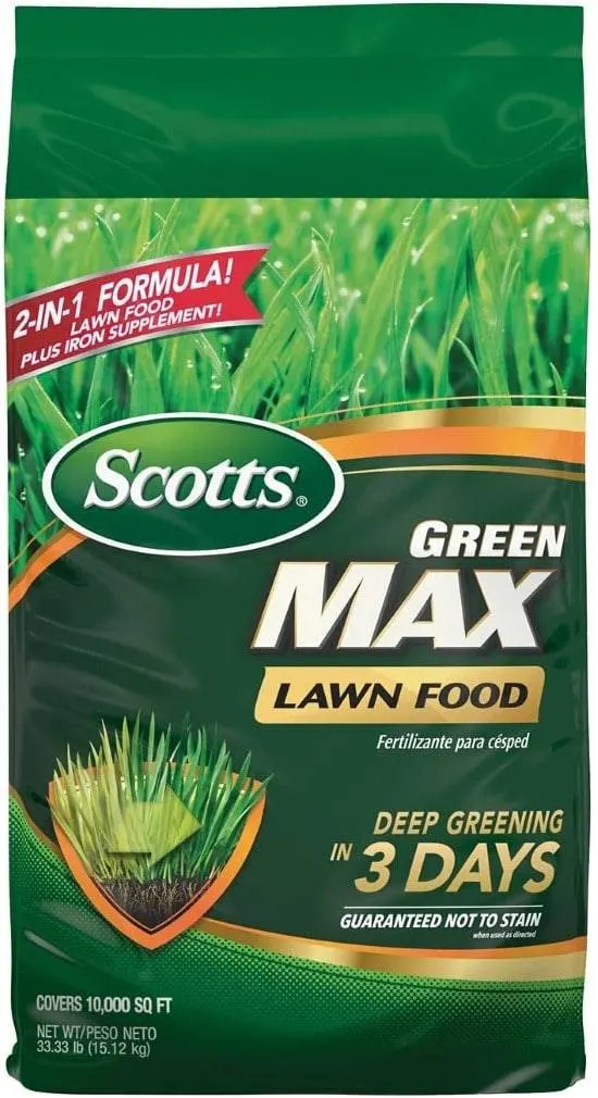 Scotts Green Max Lawn Food Lawn Fertilizer Plus Iron Supplement for Greener Grass