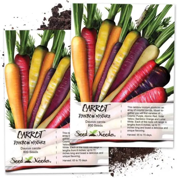 Seed Needs Kaleidoscope Rainbow Blend Carrot Seeds for Planting