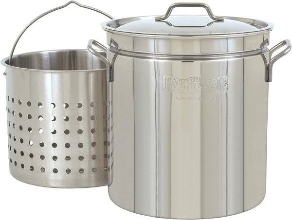 Bayou Classic 24 Quart Stockpot with Steam and Boil Basket