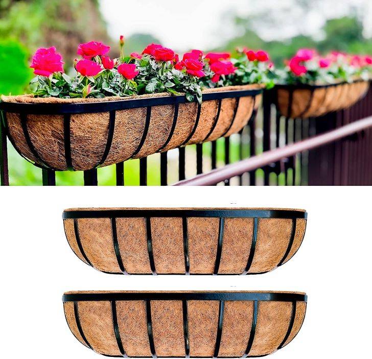 Best Rail Planters Lowes LaLaGreen Rail 24 Inch Planters Lowes