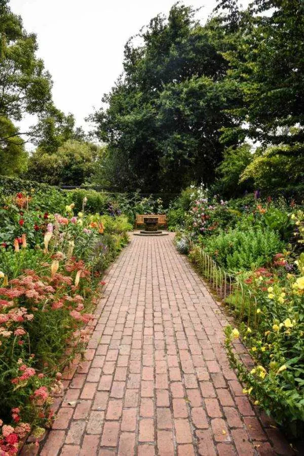 Brown brick pathway