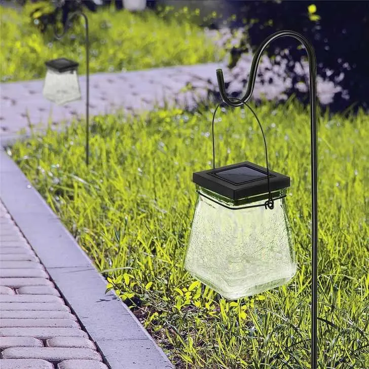 Landia Home 2 Packs Solar Crackle Glass Solar Lanterns Best Solar Panel Garden Lights