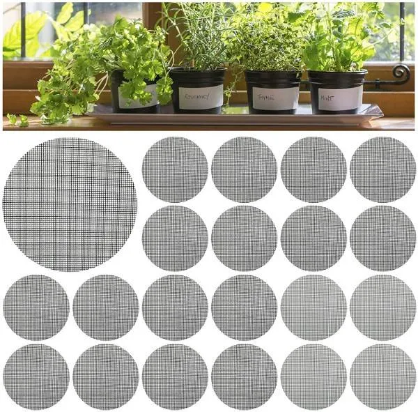 TITE 60 PCS Breathable 4 Inch Round Drainage Mesh for Bonsai Best Mesh For Bonsai