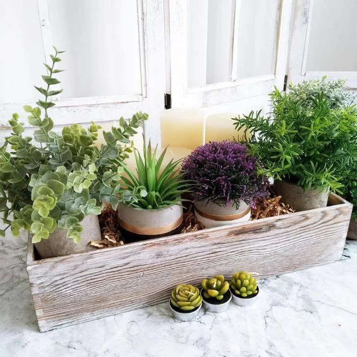 Windiy 1 Pcs Whitewashed Wooden Rectangular Rustic Cedar Window Box Best Cedar Window Boxes